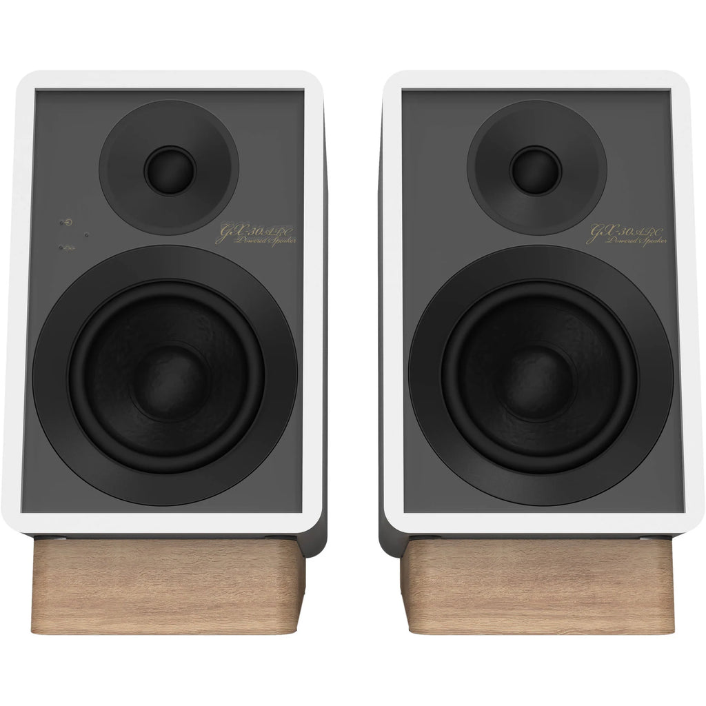 Onkyo GX-30ARC desktop speakers, in black, lifestyle setting