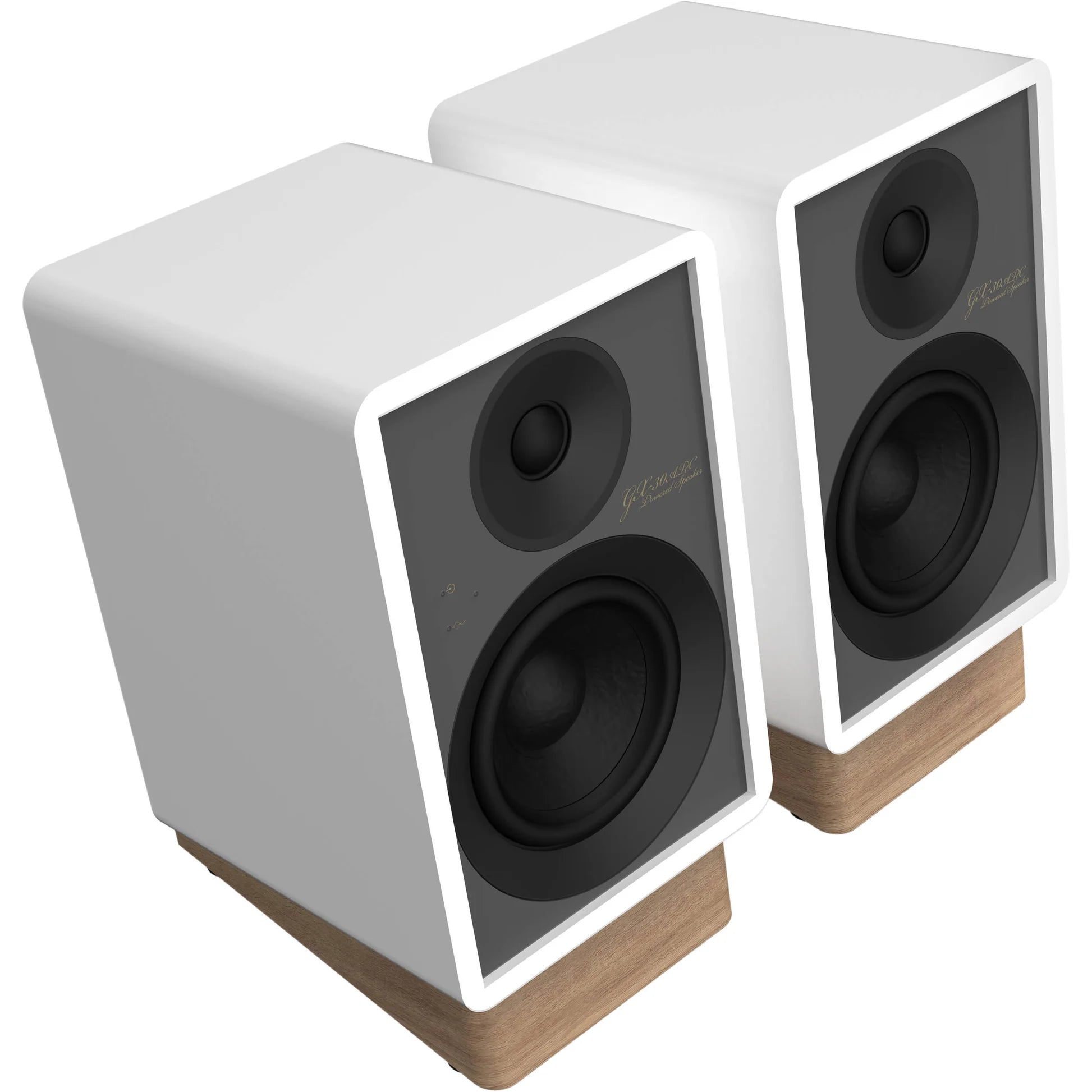 Onkyo GX-30ARC desktop speakers, in black, lifestyle setting