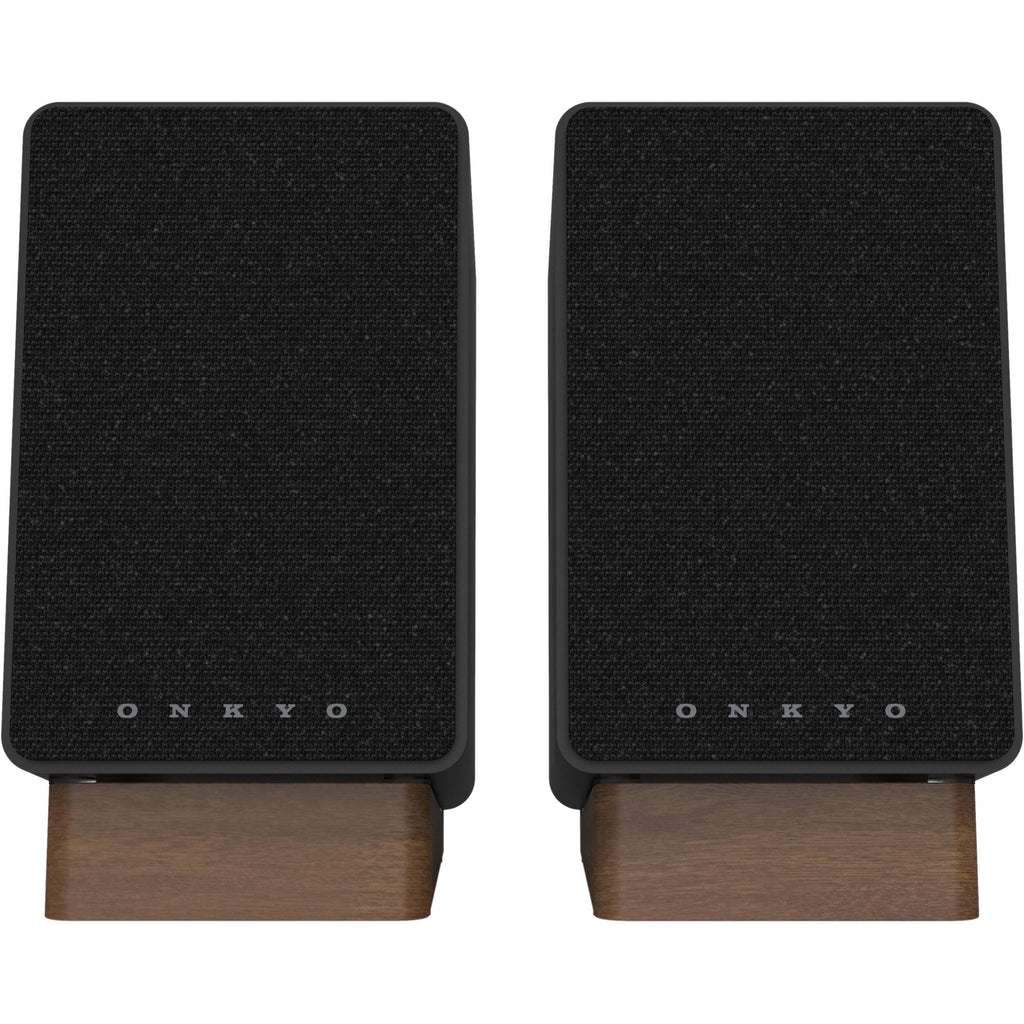 Onkyo GX-30ARC desktop speakers, in black, lifestyle setting