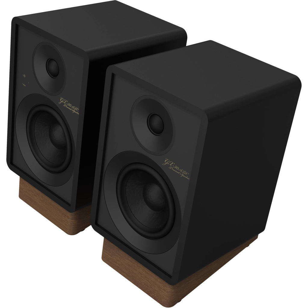 Onkyo GX-30ARC desktop speakers, in black, lifestyle setting
