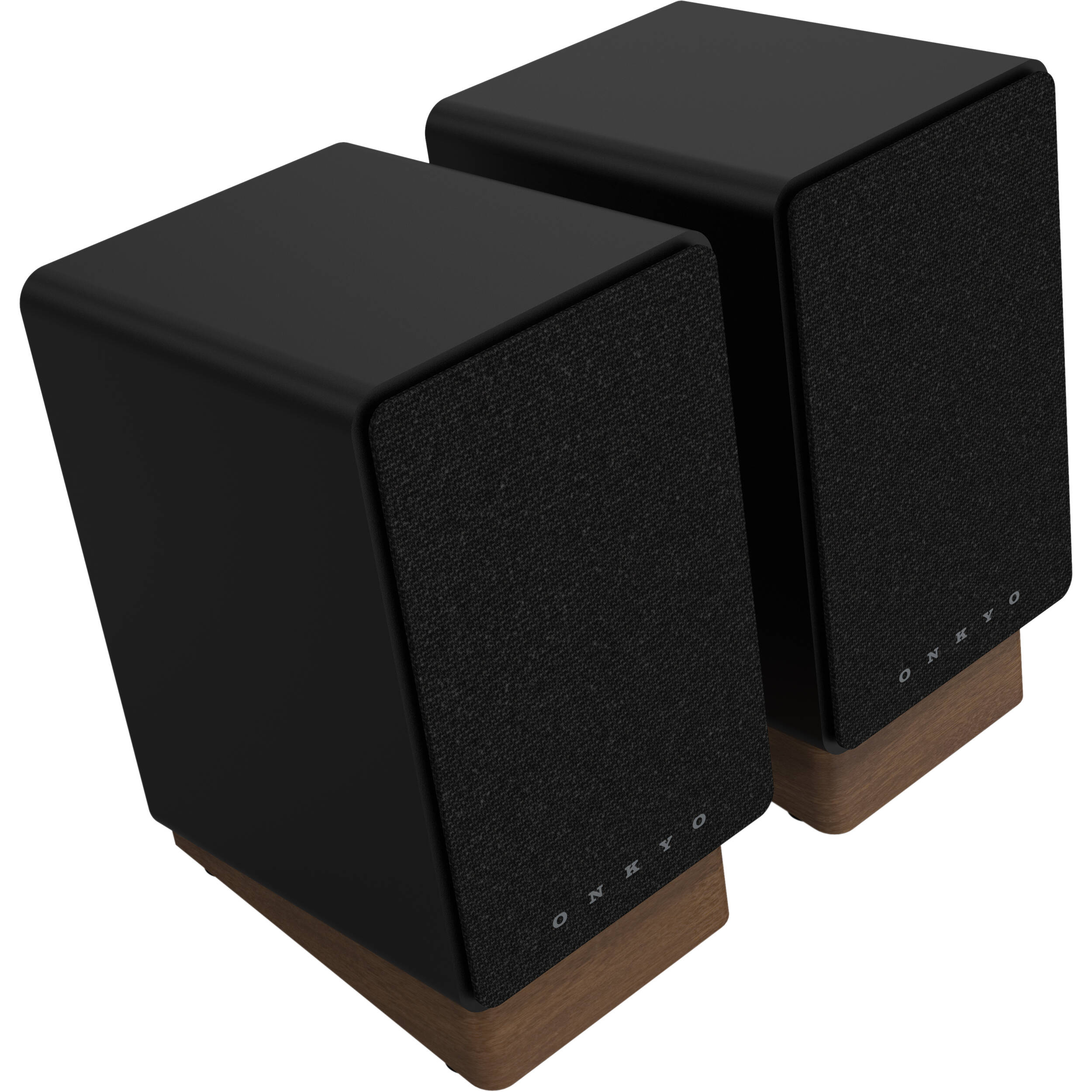 Onkyo GX-30ARC desktop speakers, in black, lifestyle setting