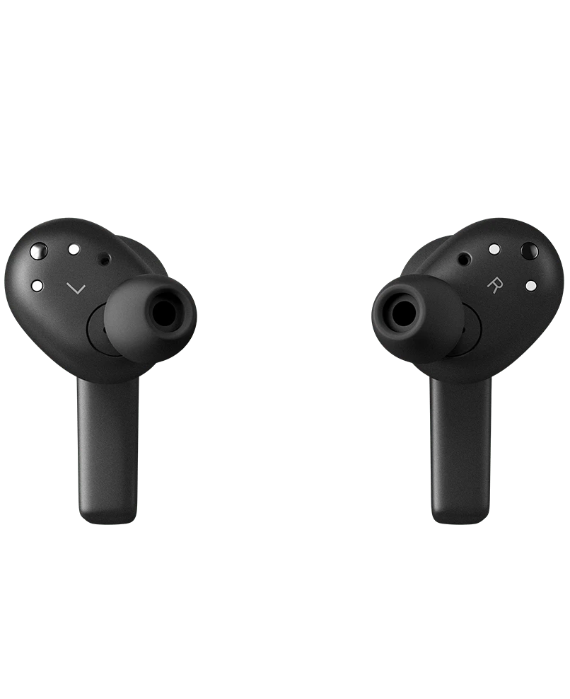 Bang & Olufsen Beoplay Eleven wireless in-ear headphones with natural aluminum finish, shown from the front in the packshot image.