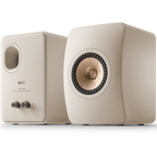 KEF LS50 Meta passive bookshelf speakers in black finish, showing their sleek design and compact size for high-quality audio.