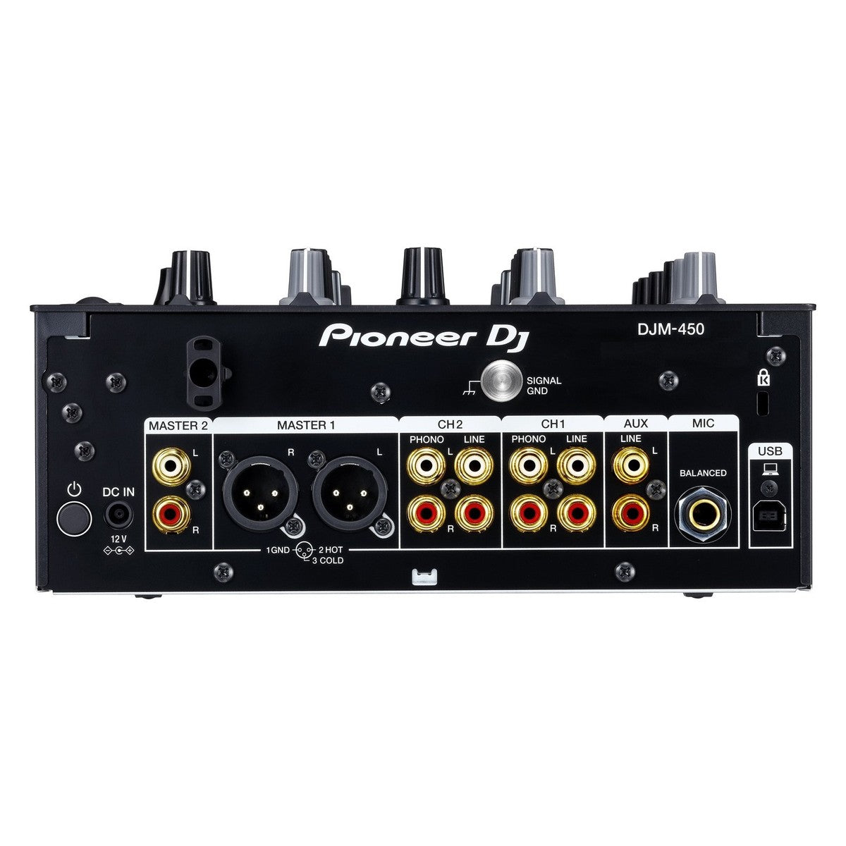 Pioneer DJ M-450 dj mixers, close up