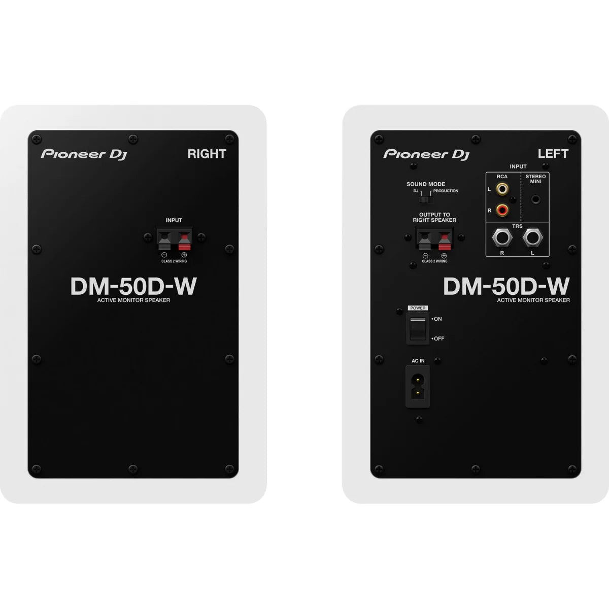 Pioneer DJ DM-50D desktop speakers, controls detail, black