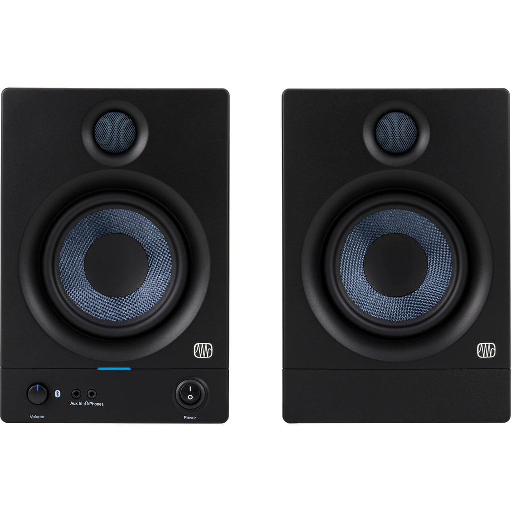 PreSonus Eris 5 BT 2nd Gen desktop monitors, front view in black