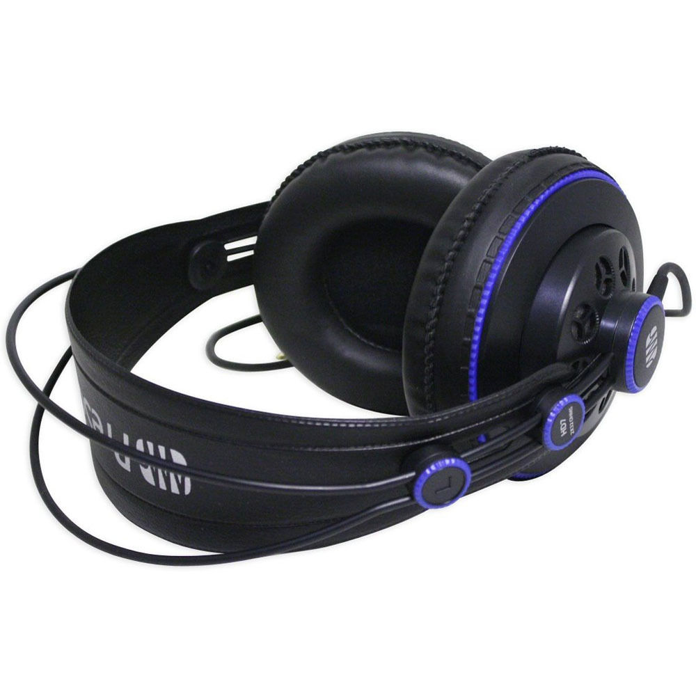 PreSonus HD7 studio headphones, side view with cable coiled.
