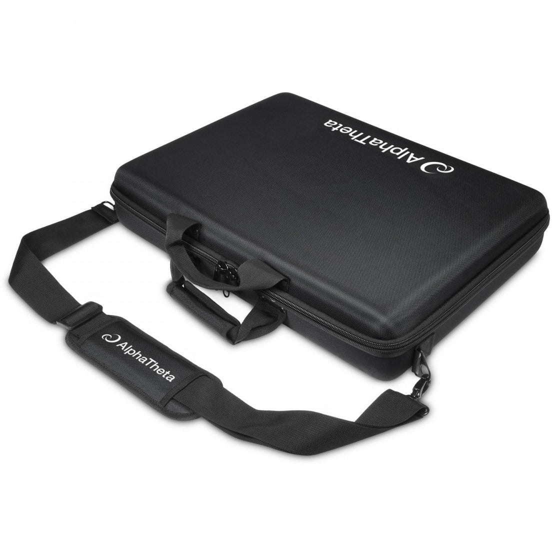 AlphaTheta Omnis-Duo DJ hardcase bag with padded exterior and reinforced handles, designed for secure equipment transport.