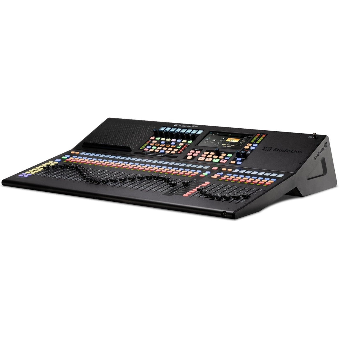 PreSonus StudioLive Series III SE 32 digital mixer with touchscreen, faders, and control knobs for professional audio mixing.