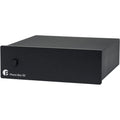 Pro-Ject Phono Box S2 phono preamp with sleek black design and control knobs, used for connecting turntables to audio systems.