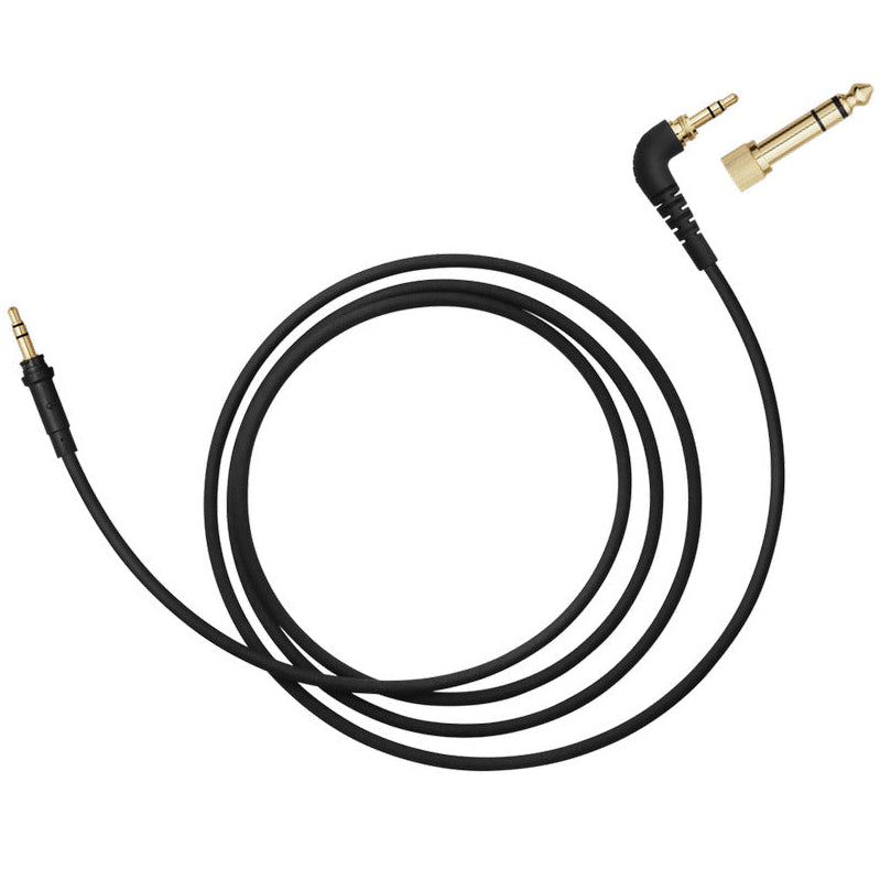 AIAIAI TMA-2 straight 1.2m headphone cable in black, showing the flexible connector and cable design for high-quality audio use.