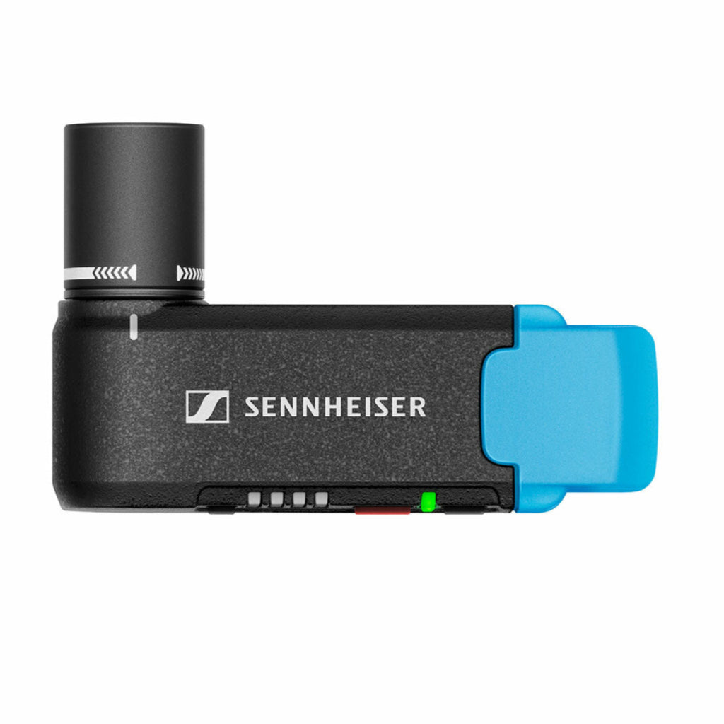 Sennheiser AVX-MKE2 professional wireless microphone system with receiver and microphone in a product shot.