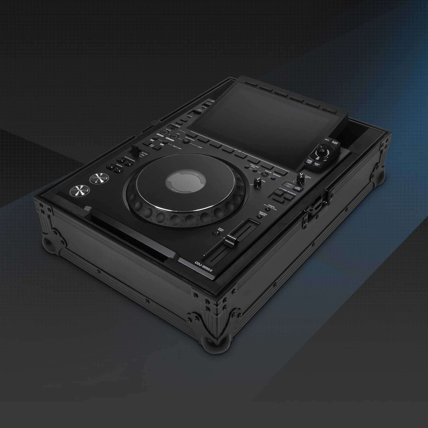 AlphaTheta FLT-3000X DJ flight case designed for CDJ-3000X, sturdy protective case with foam padding and secure latches.