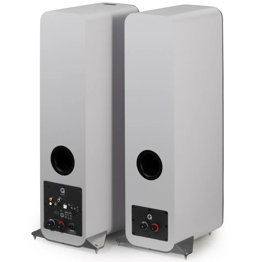 Q Acoustics M40 powered speakers, white, rear view