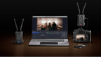Hollyland Pyro H wireless video transmission system with compact receiver and transmitter units for professional video streaming.