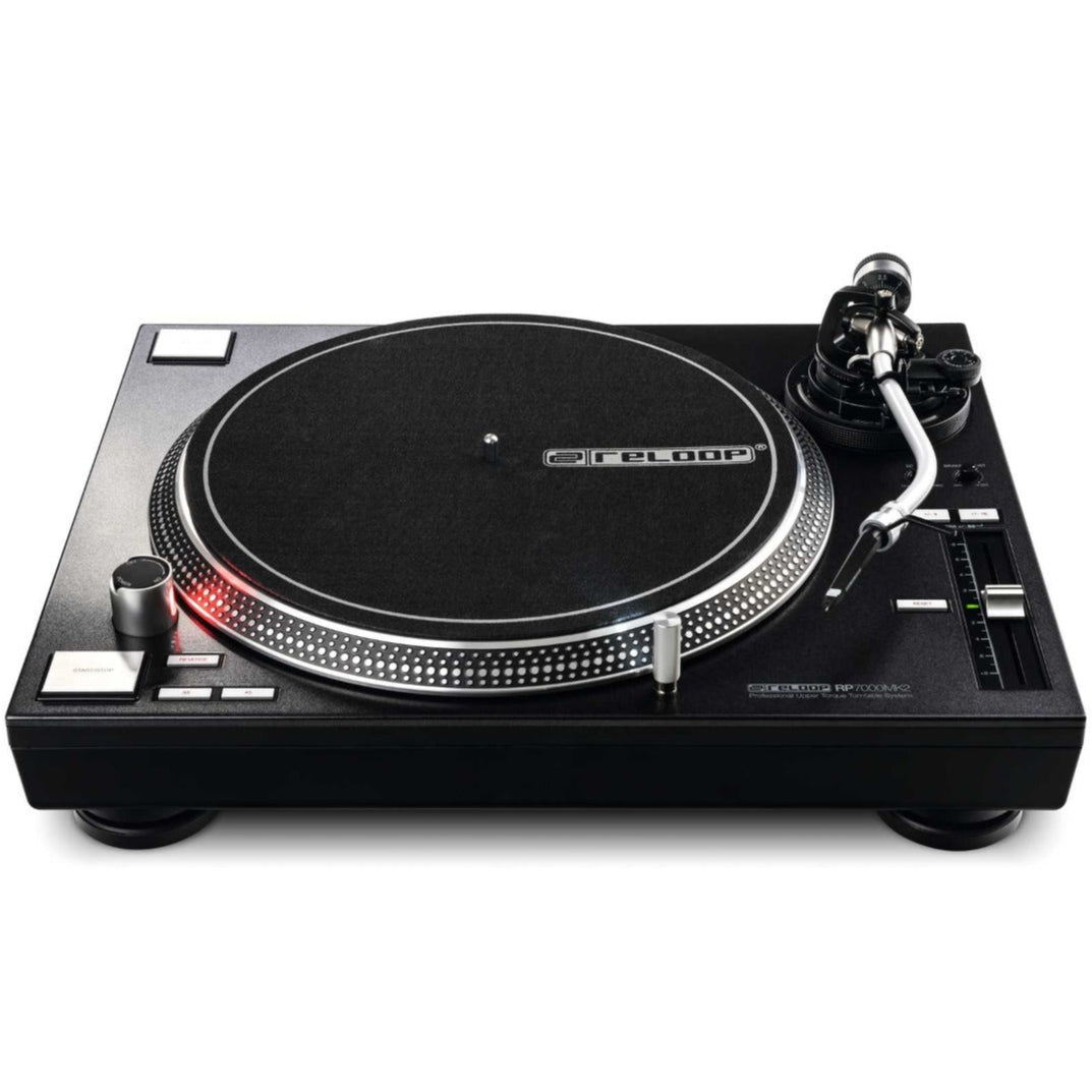 Reloop RP-7000 MK2 DJ turntable, black, front angle
