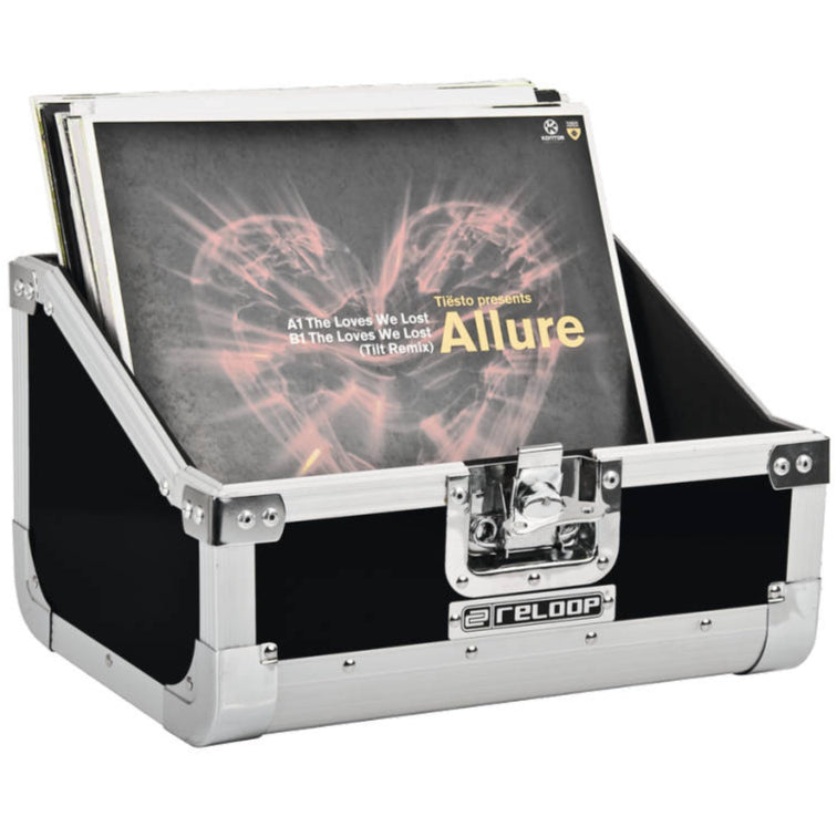 Reloop 80 DJ vinyl record case, black, with accessories (view 2)