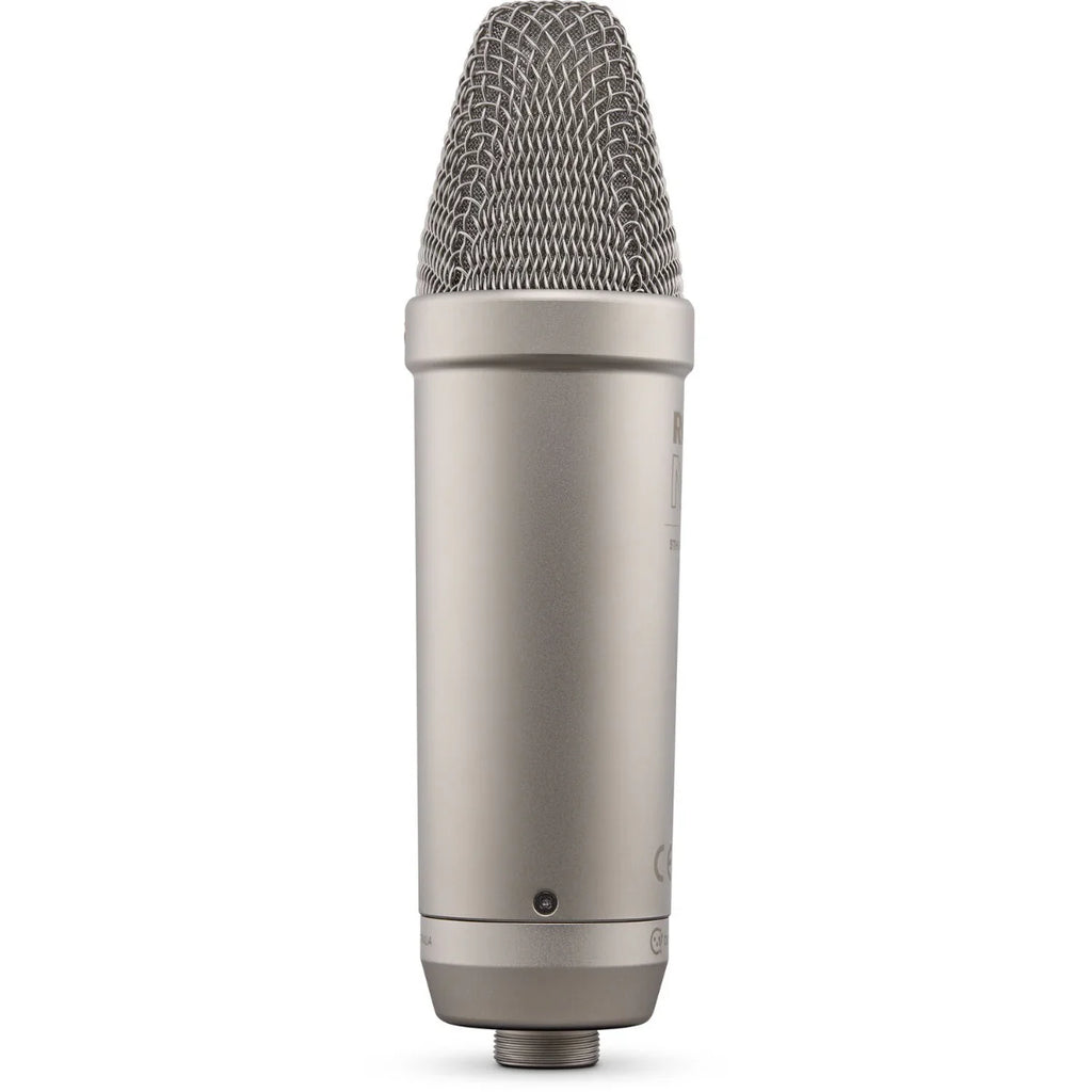 Rode NT1 GEN5 condenser microphone, silver, angle view