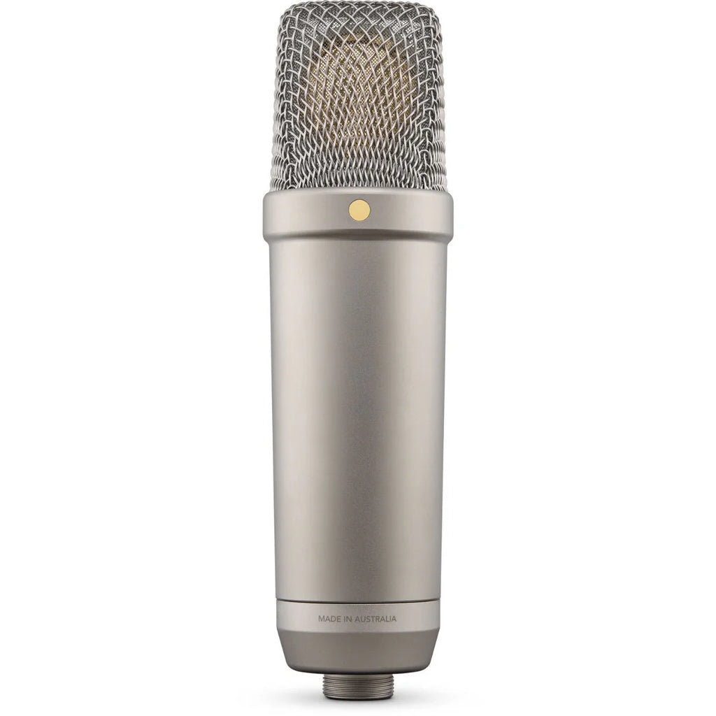 Rode NT1 GEN5 condenser microphone, silver, front view