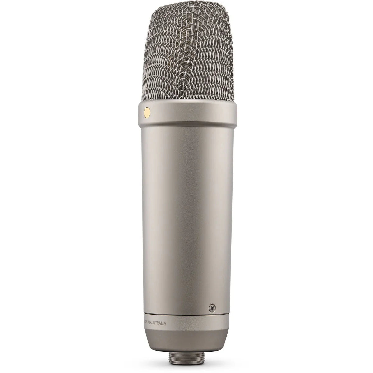 Rode NT1 GEN5 condenser microphone, silver, front view