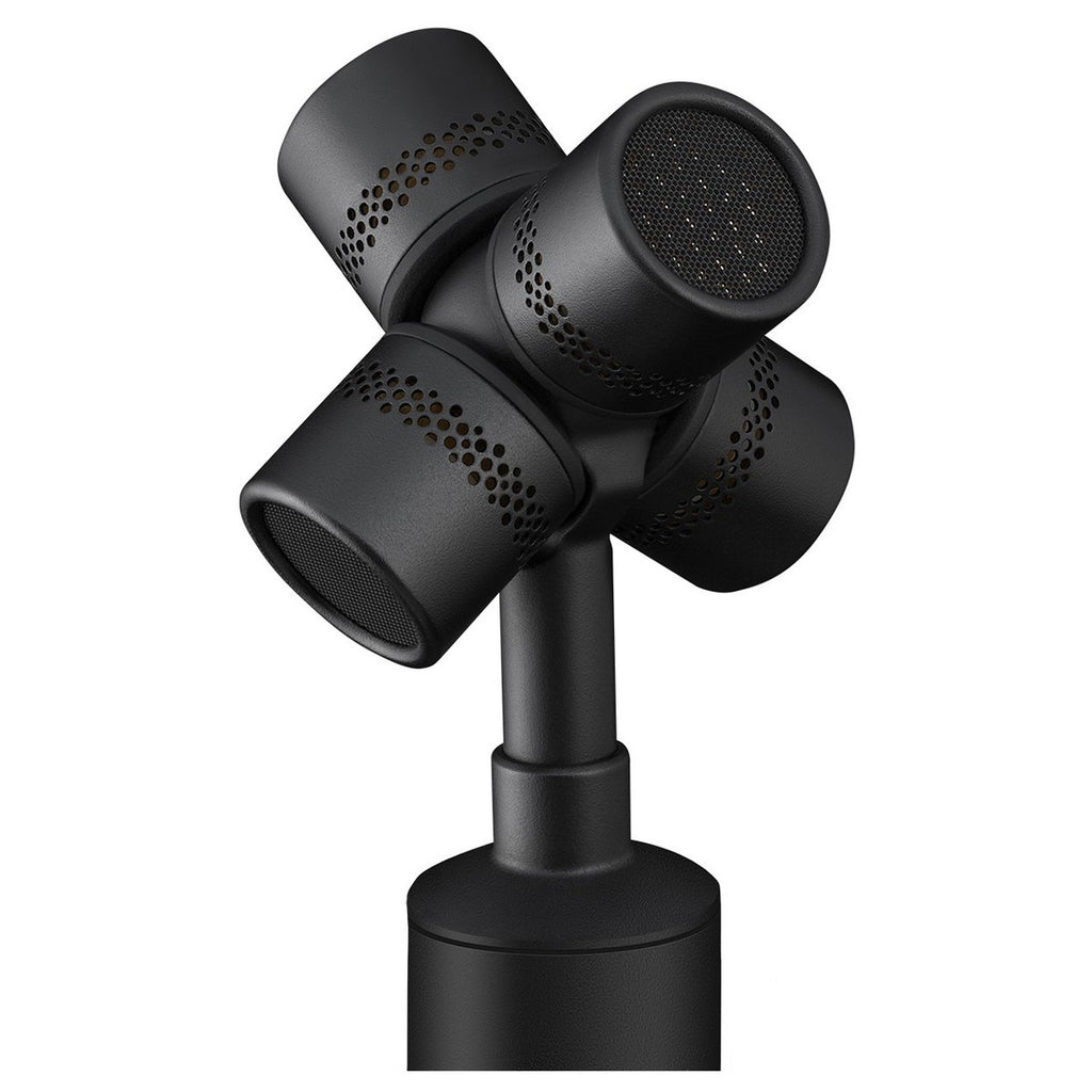 Rode NT-SF1 camera microphone mounted on a camera rig, featuring a shotgun design for professional audio recording.