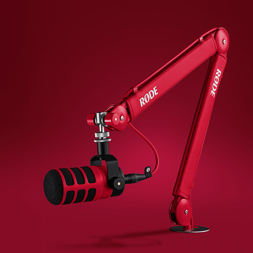 Rode PSA1+ microphone boom arm, in red