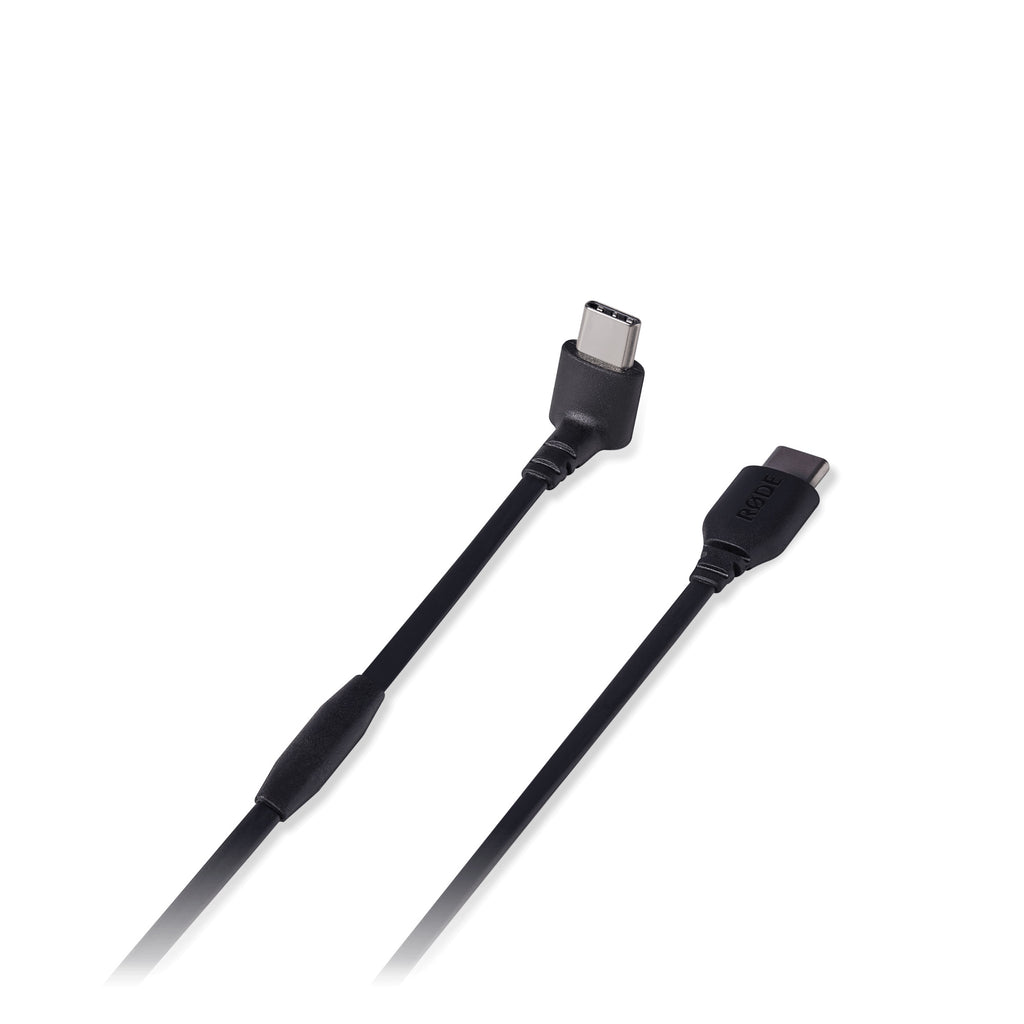 Rode SC16 USB C cable with braided black design and gold-plated connectors, suitable for professional audio and recording equipment.