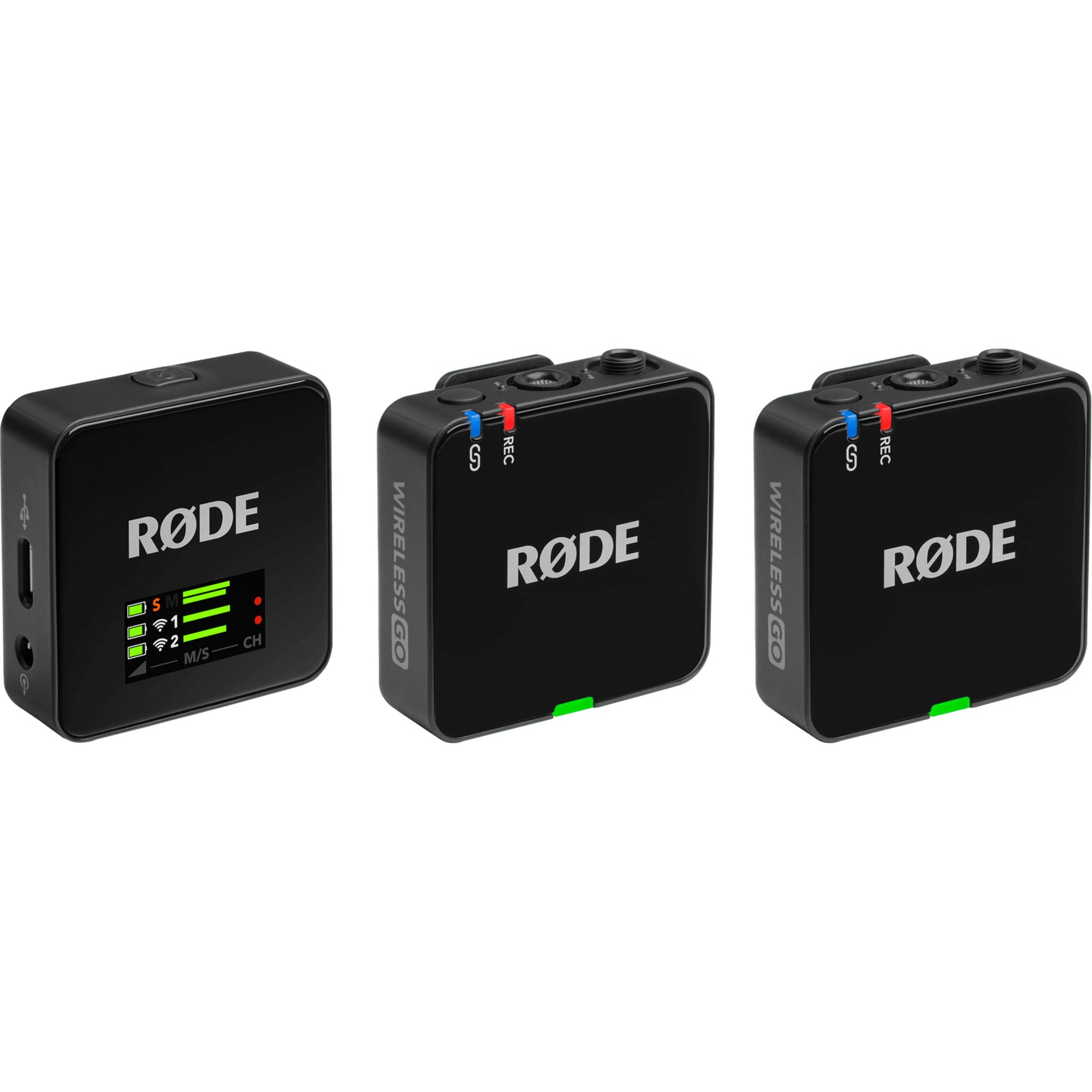 Rode Wireless GO 3 wireless microphone system with compact transmitter and receiver, ideal for high-quality audio recording.