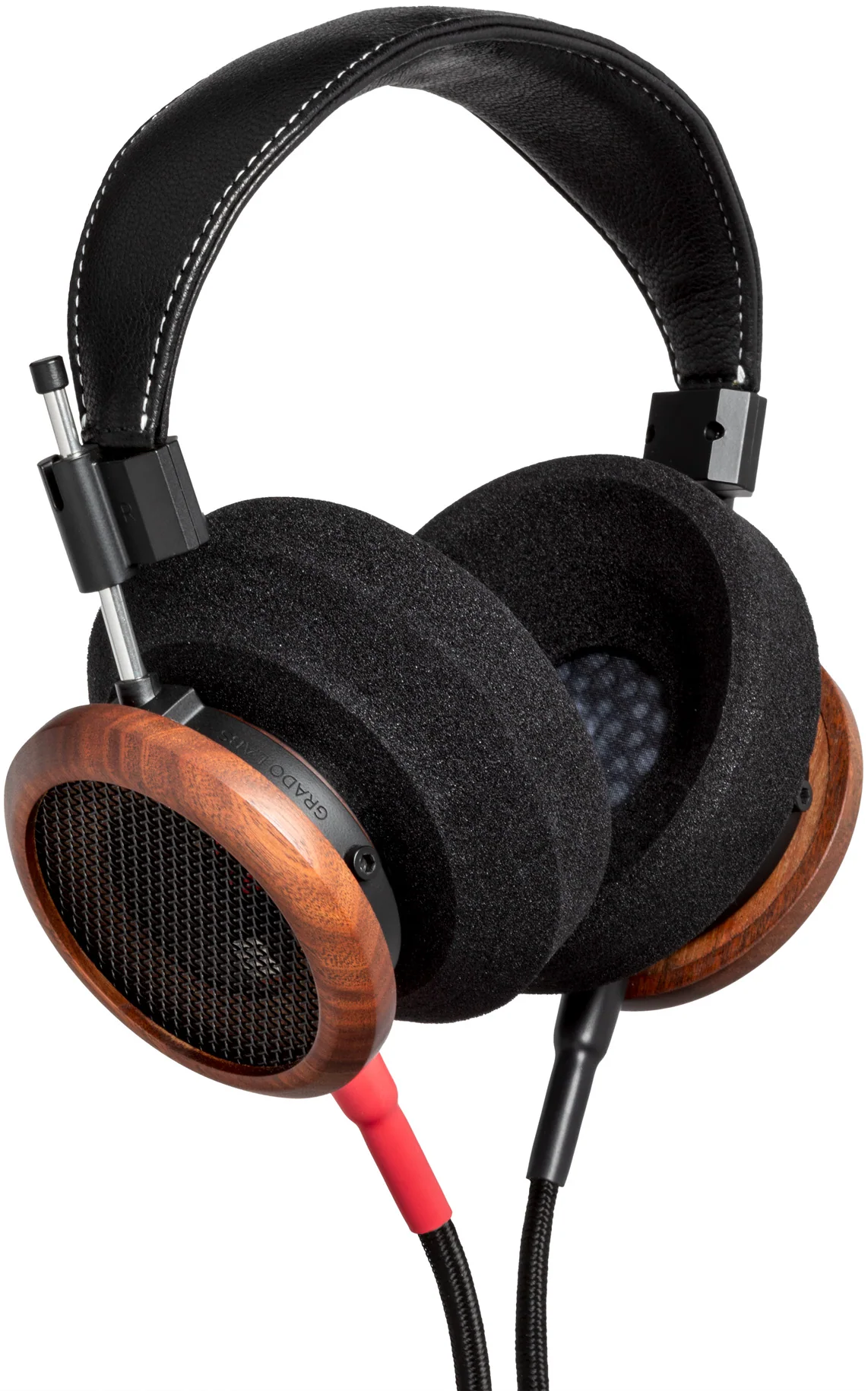 Close-up of Grado Signature S950 wired headphones with over-ear design and sleek black finish.