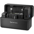 Saramonic Ultra wireless microphone system with Lavalier mics, black compact receiver and transmitter for creators.