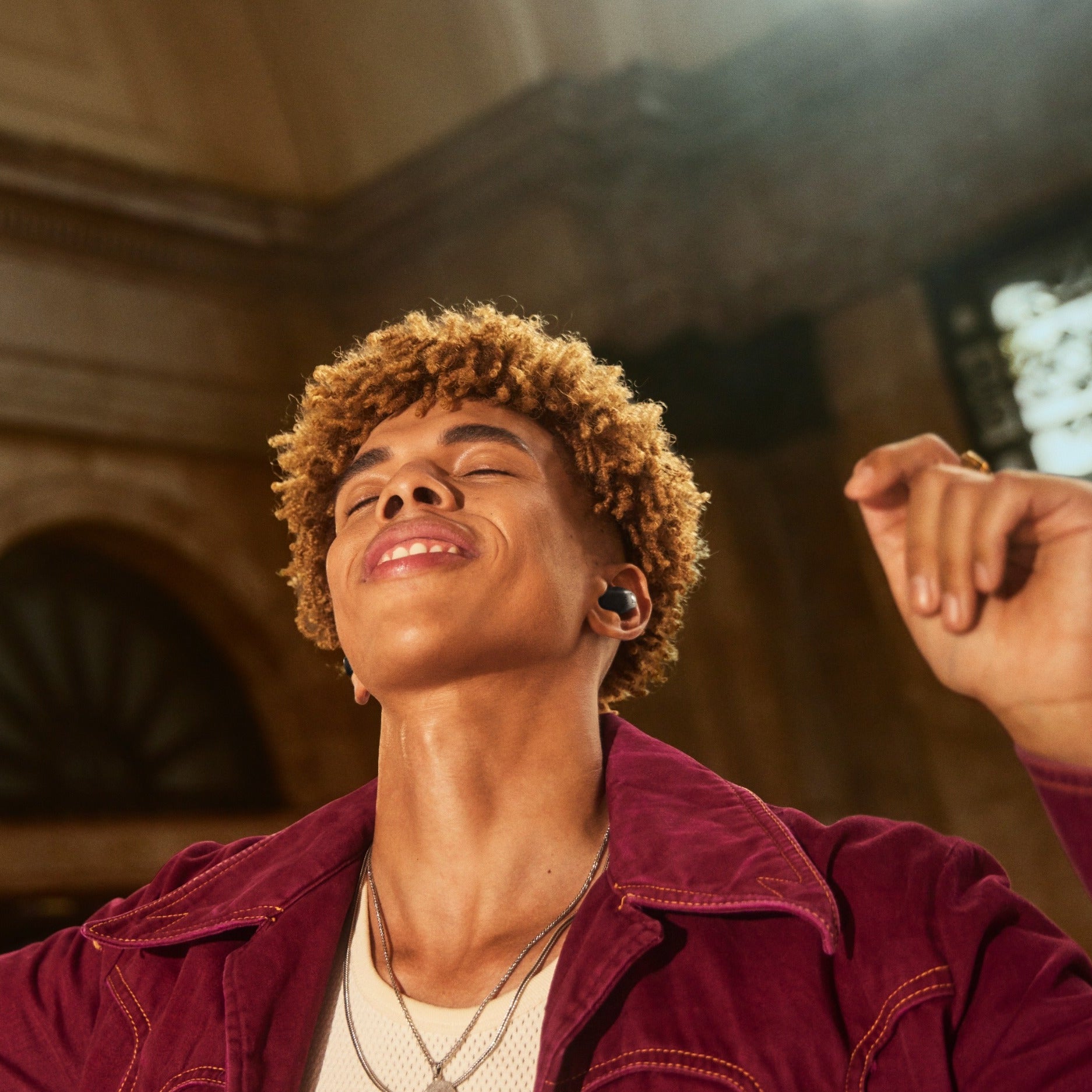 Sennheiser Accentum True Wireless true wireless earbuds, in use