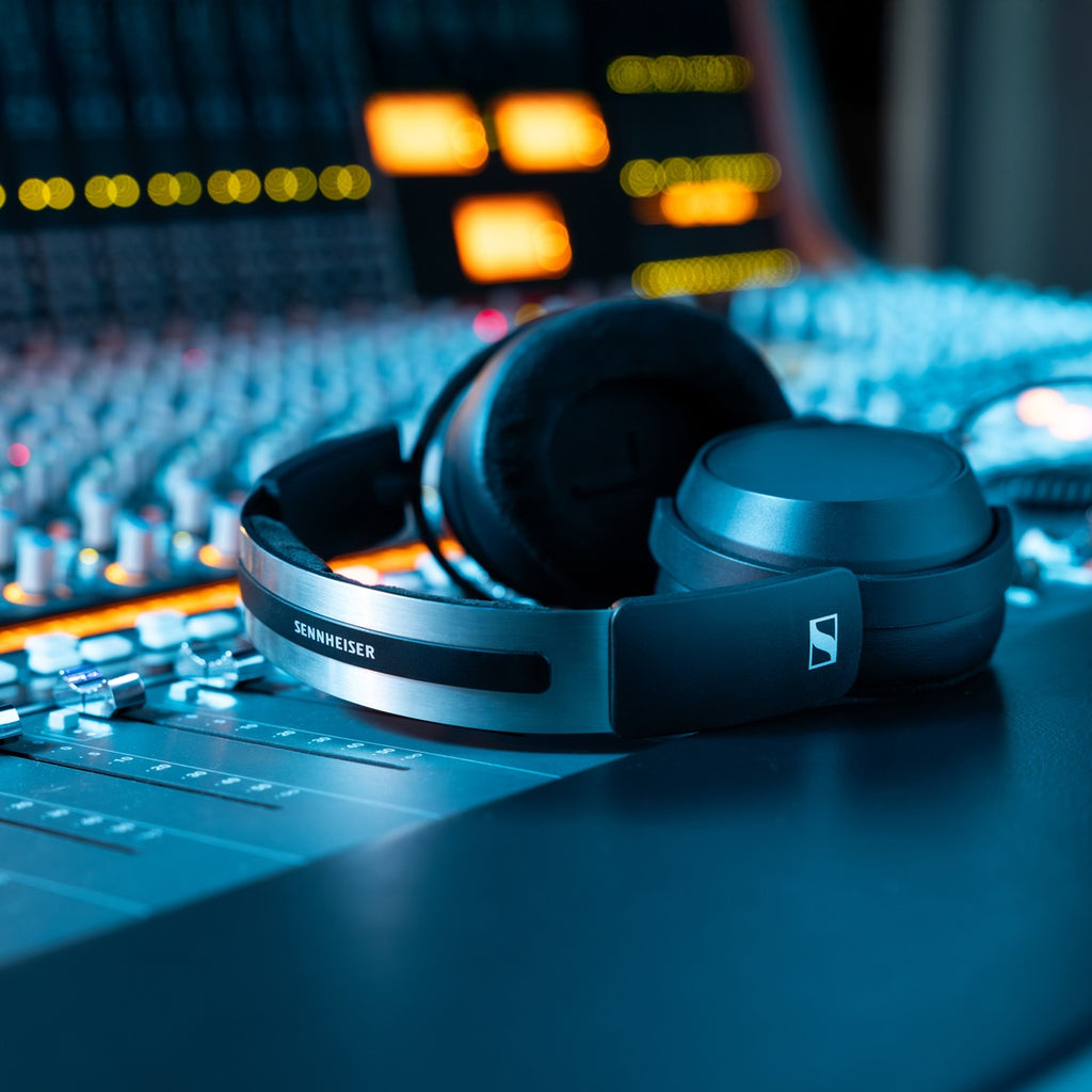 Sennheiser HD 480 Pro Plus studio headphones with large ear cups and adjustable headband, designed for professional audio monitoring.