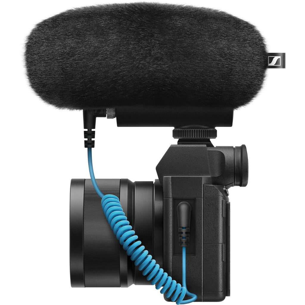 Sennheiser MKE 400 MK2 camera microphone, side view