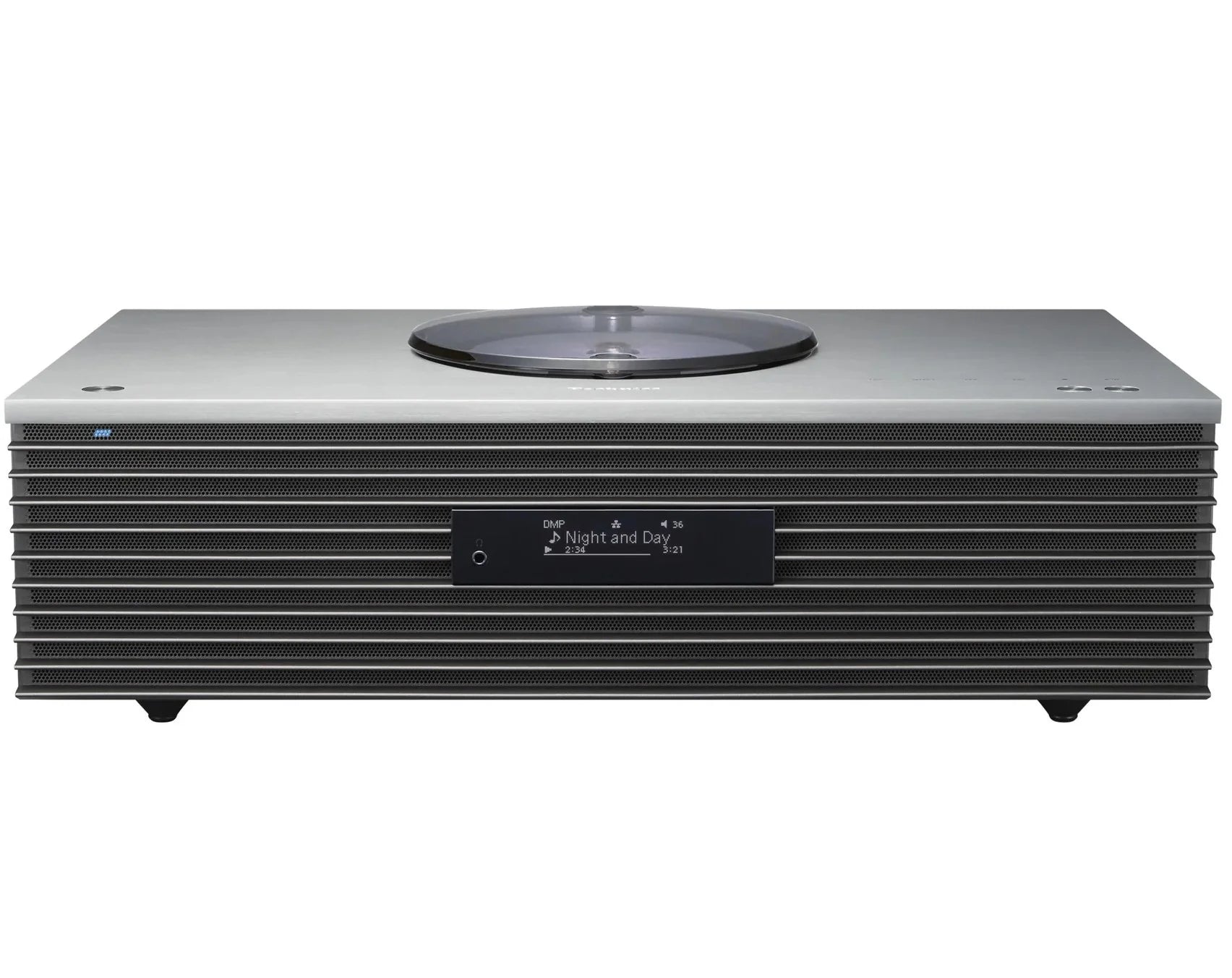 Technics SC-C70MK2 silver CD player with sleek design and digital display, featuring a silver finish and modern controls.