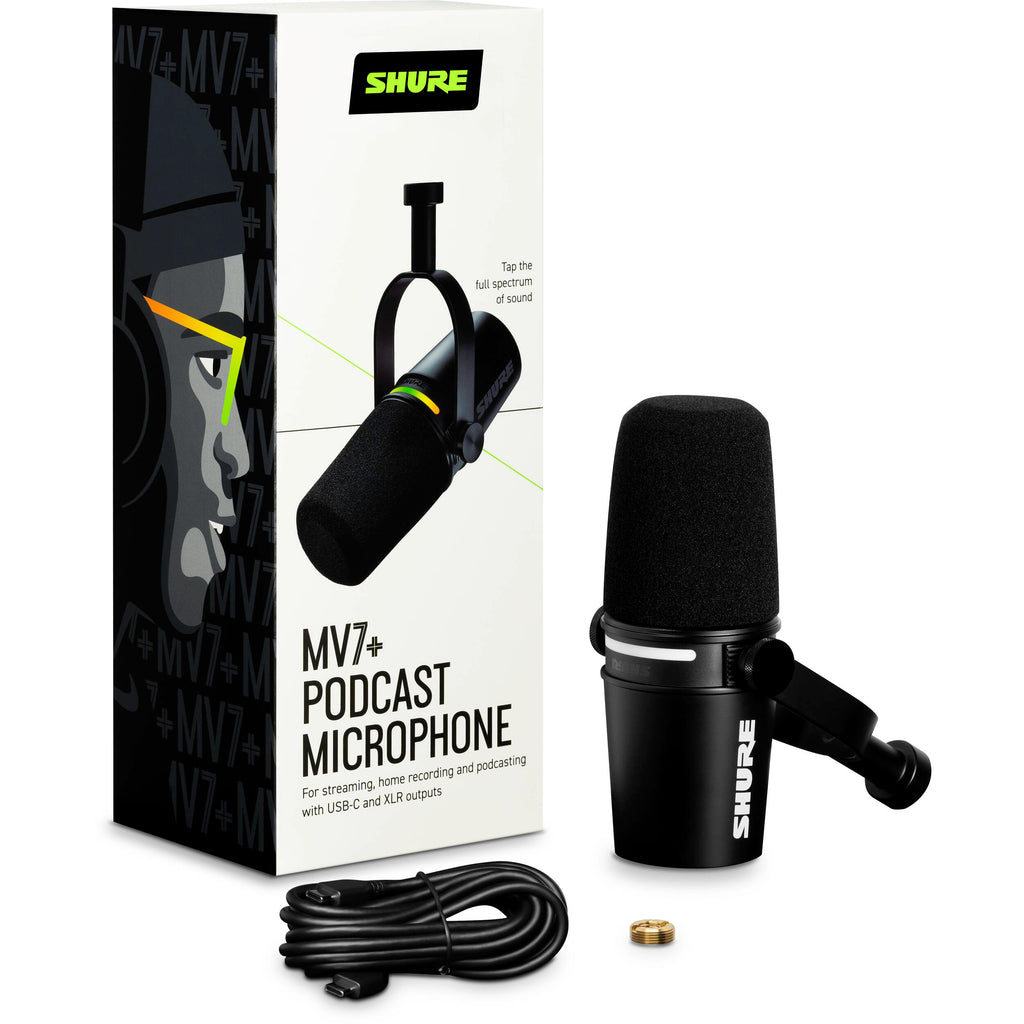 Shure MV7+ USB and XLR podcast microphone