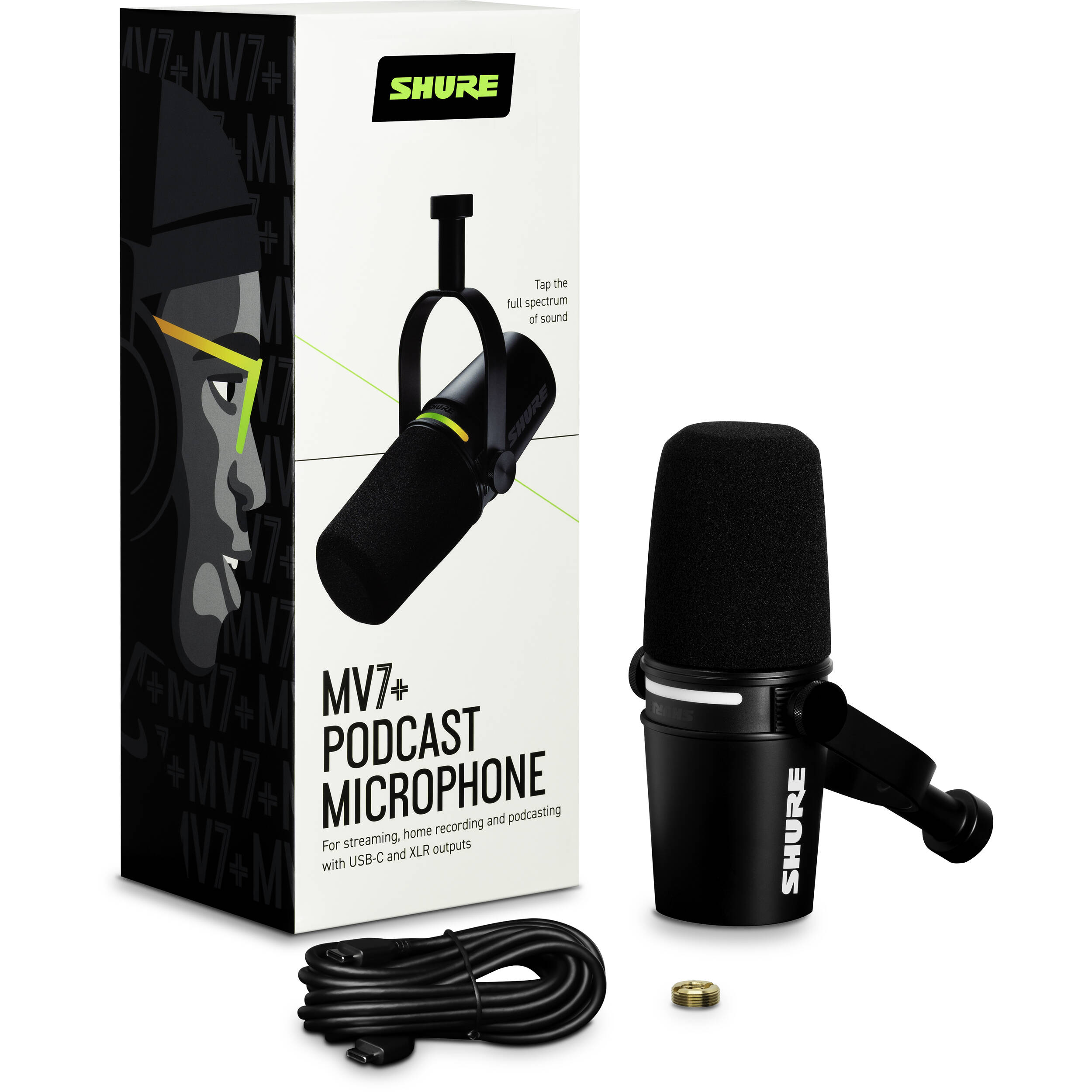 Shure MV7+ USB and XLR podcast microphone