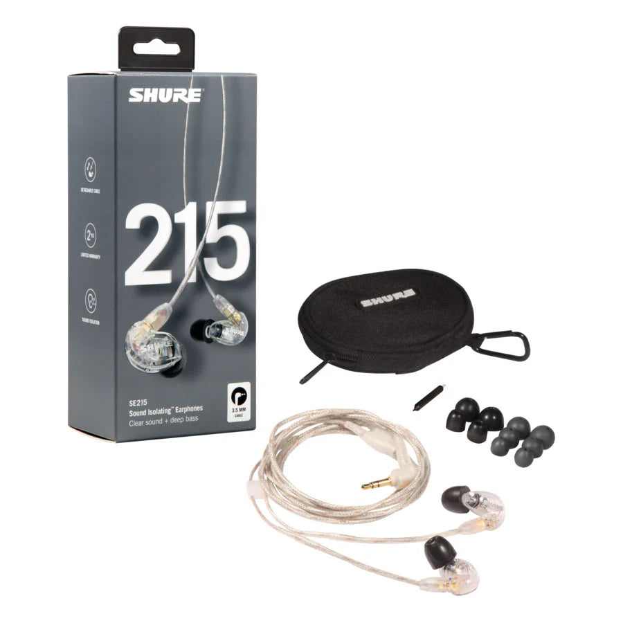 Shure SE215 wired in-ear headphones, in red