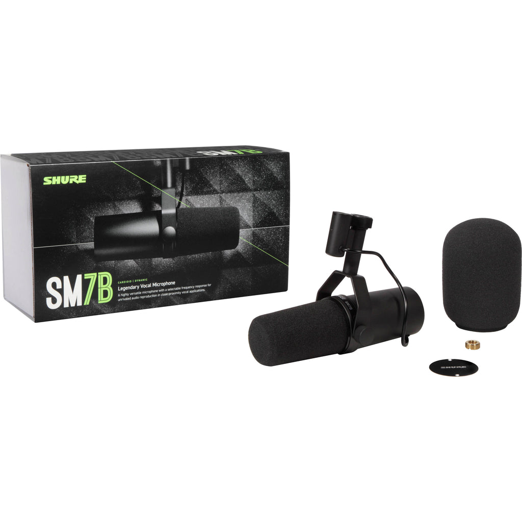 Shure SM7B dynamic microphone, in silver