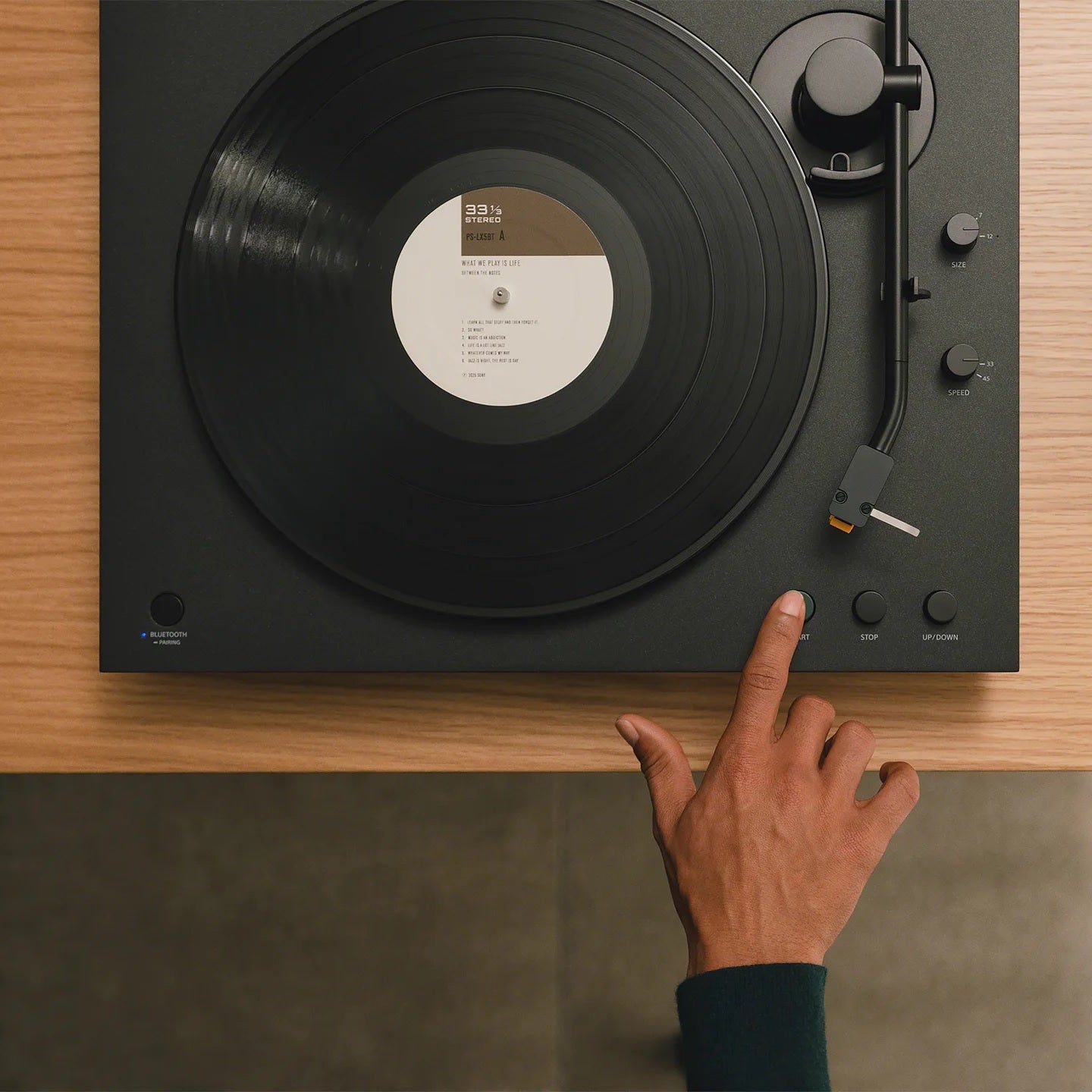 Sony PS-LX5BT turntables, close up