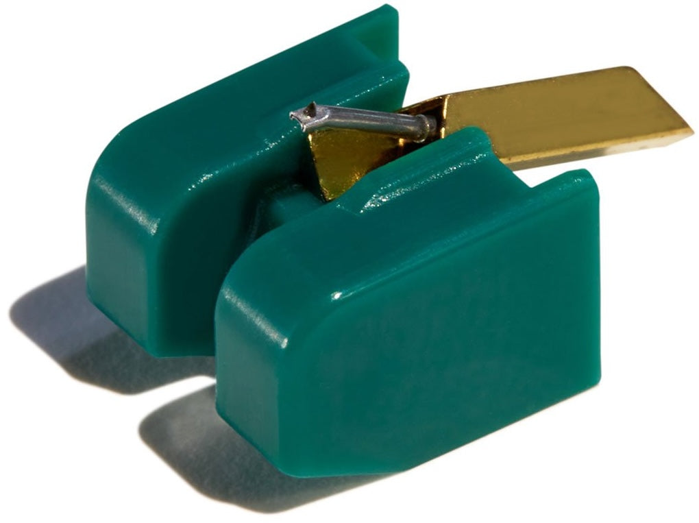 Sumiko Olympia MM phono cartridge with elliptical stylus for turntables, showcasing the cartridge and stylus assembly.