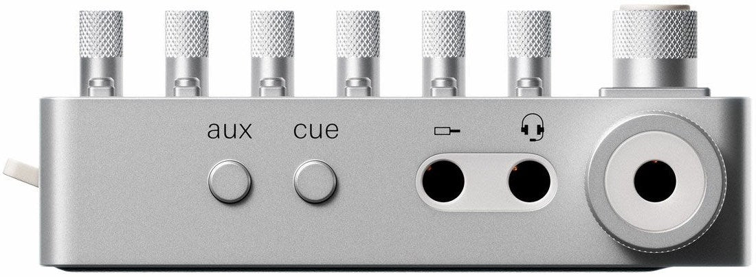 Teenage Engineering TX-6 portable mixer, angled view
