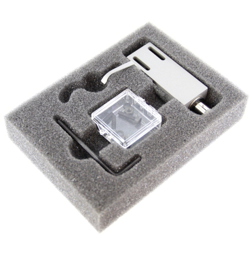 Bronze Tonar Headshell Top Q for cartridge accessories, showcasing a sleek, polished finish and mounting hardware.