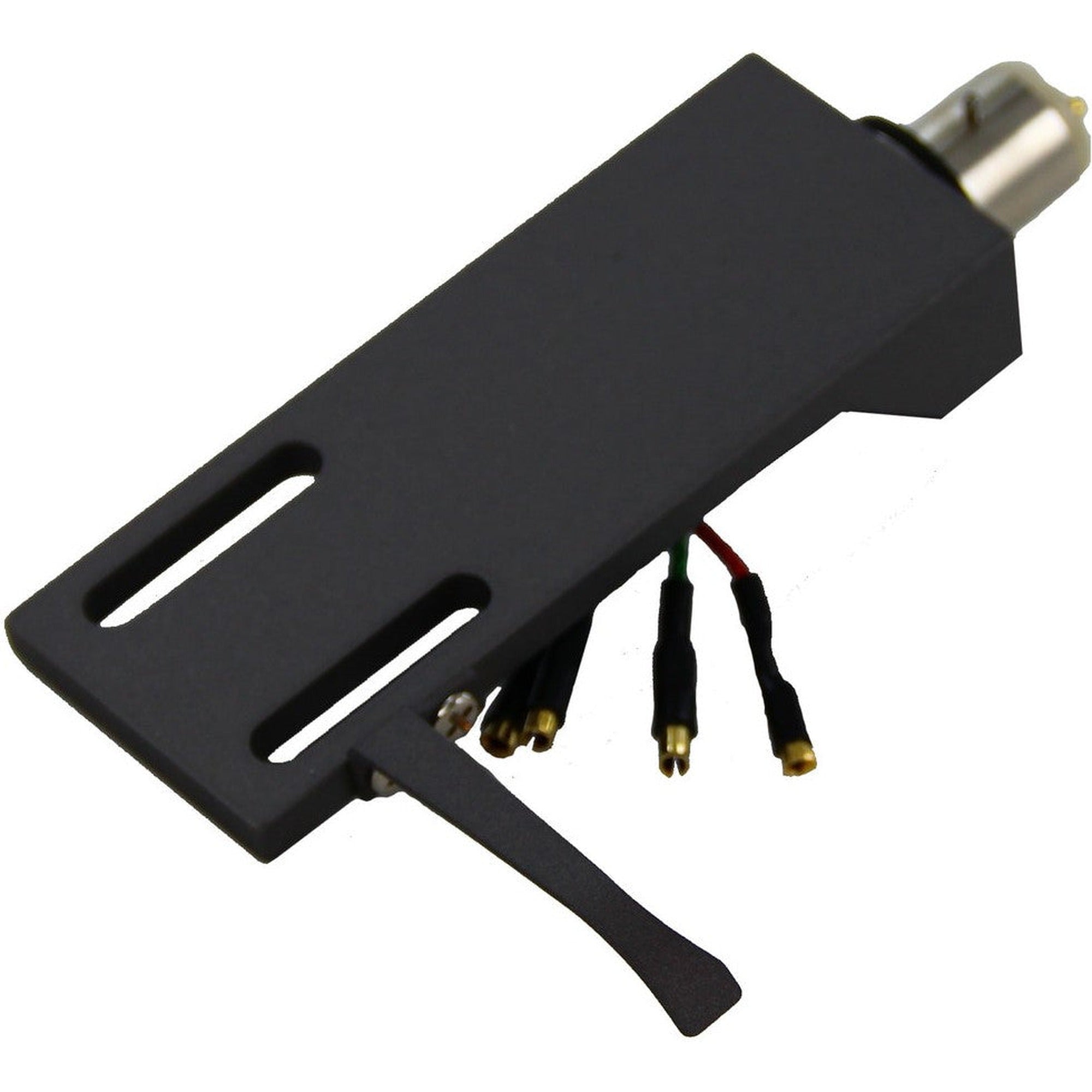 Tonar Headshell Top Q for cartridge accessories, featuring a sleek black design with mounting hardware and connection terminals.