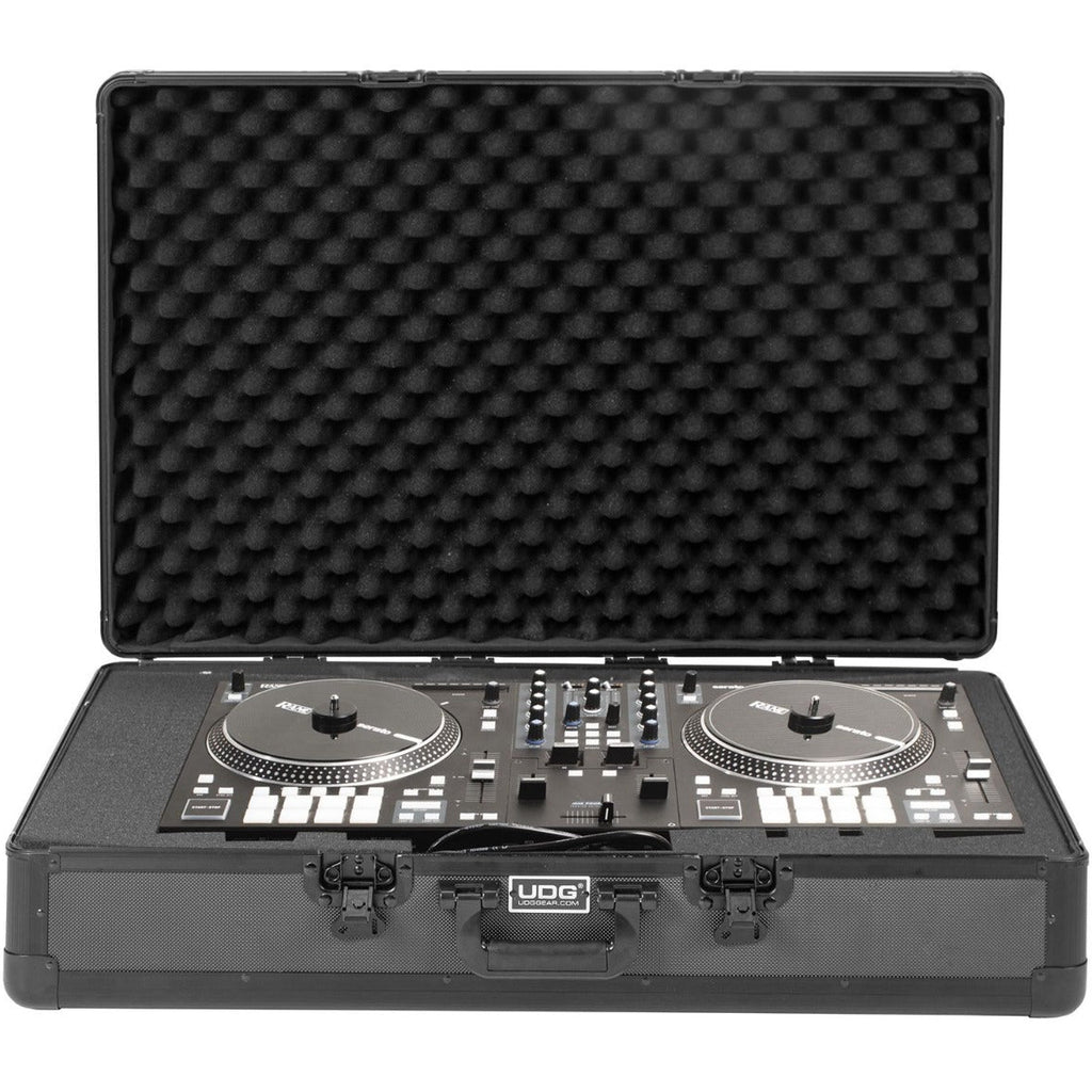 UDG Ultimate Pick Foam Flight Case for DJ equipment, black U93014BL2, featuring multi-format protection for MK2 models.