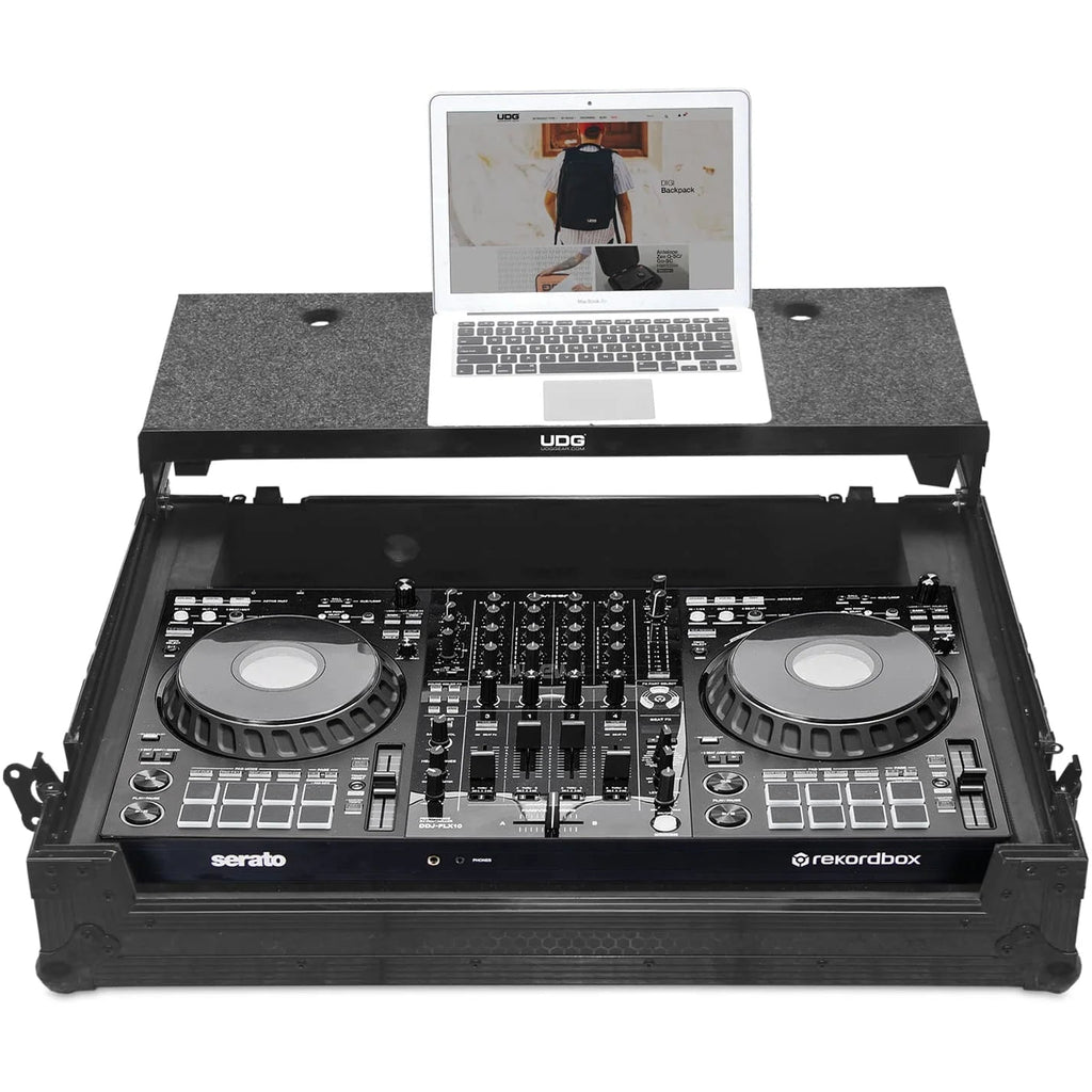 UDG Ultimate Flight Case Pioneer DDJ-FLX10 Black Plus DJ flight case, front view