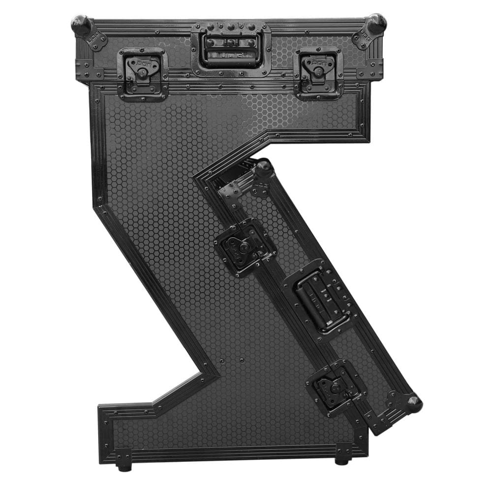 UDG Ultimate Flight Case Portable Z-Style DJ Table Black Plus (Wheels) DJ table flight case, set up as DJ table