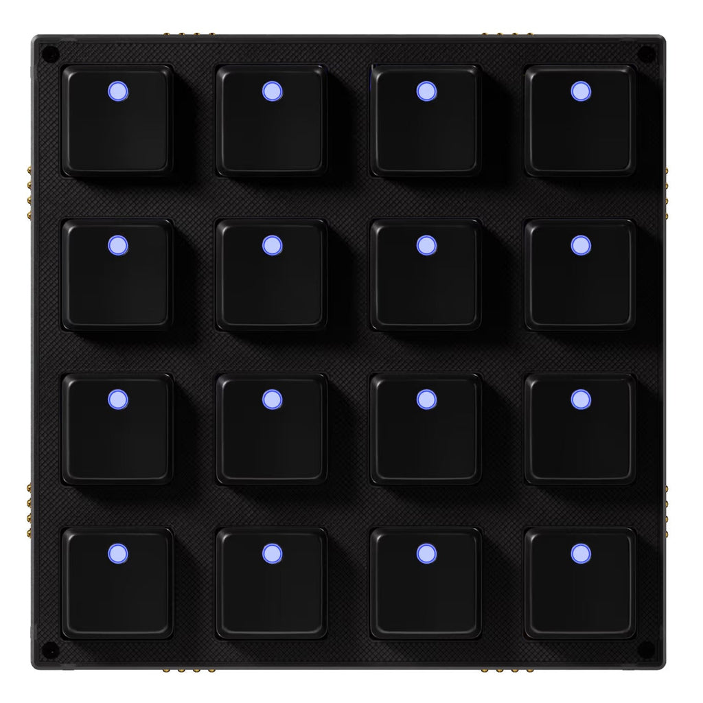 Intech Studio BU16 Series 3 MIDI controller with knobs and buttons, compact design for music production and live performance.