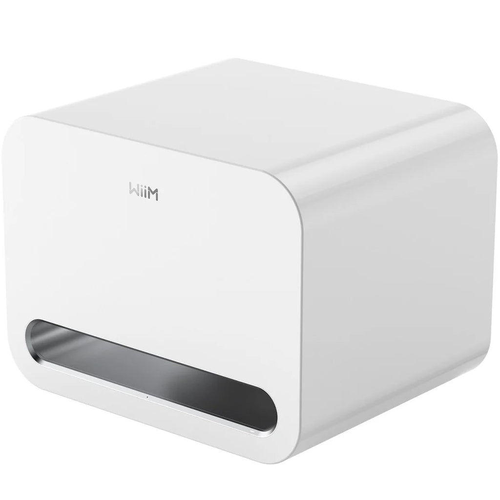 WiM Sub Pro 8-inch wireless smart subwoofer with 250W power, Wi-Fi and Bluetooth connectivity, in white.