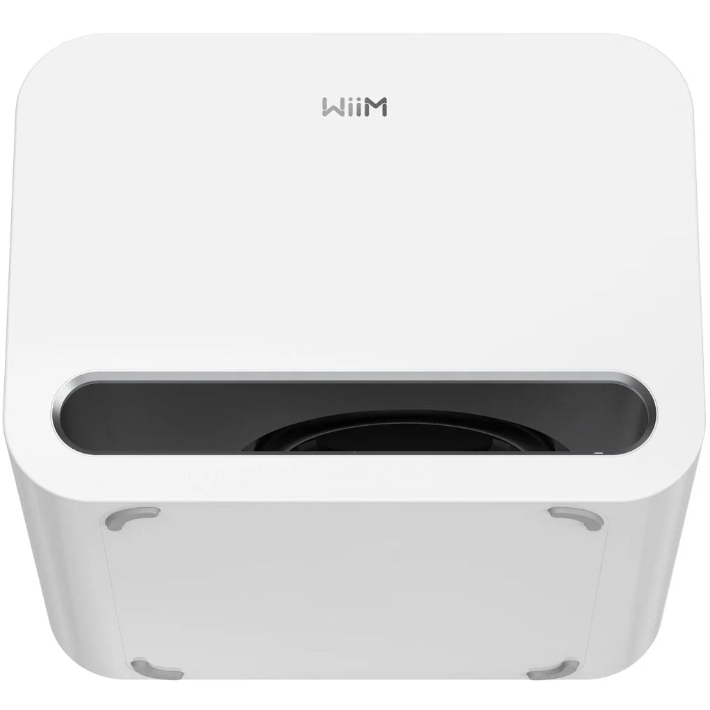 WiiM Sub Pro wireless smart 8-inch subwoofer with 250W power, Wi-Fi and Bluetooth connectivity in white.