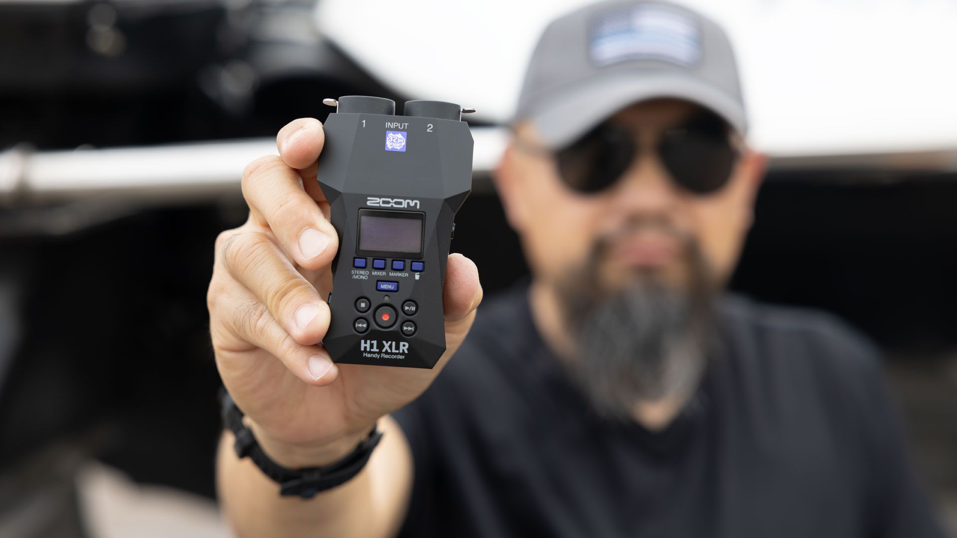Zoom H1 XLR field recorder.